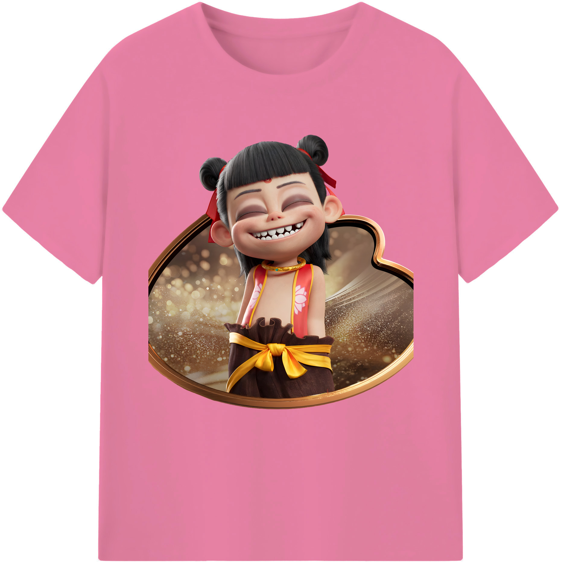 （画像用） Ne Zha 2 ナタ 魔童の大暴れ 綿100％半袖Tシャツ（フロントプリント）